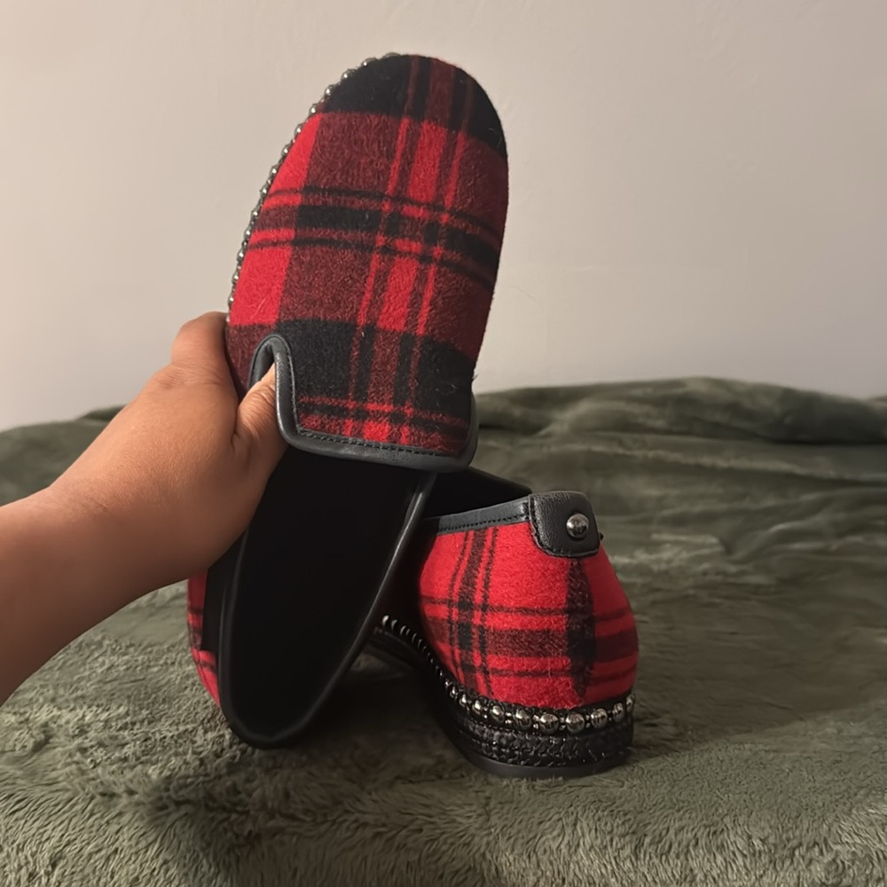 Chelsea & Violet Red Buffalo Plaid Conie Style Slip On Loafers - Picture 8 of 8
